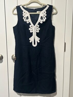 Eliza J Embroidered Dress Navy Blue size 6